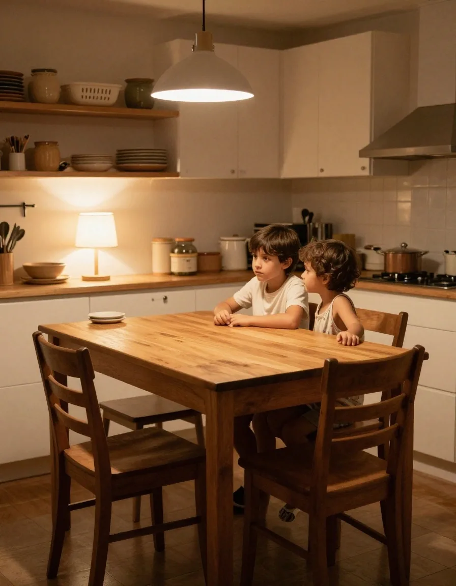 Mesa familiar con presupuesto en papel y cuentas del hogar
